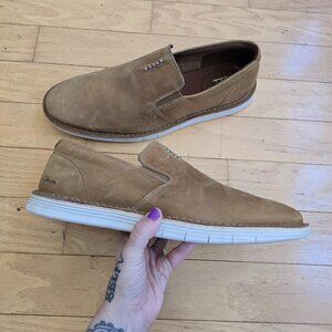 Clarks | Force Free brown leather preppy slip-on sneakers | MENS 13